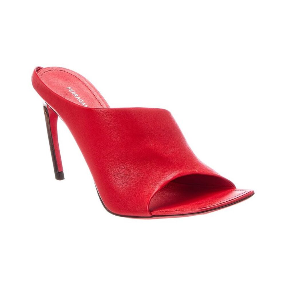 Ferragamo Nymphe 85 Leather Sandal, Red